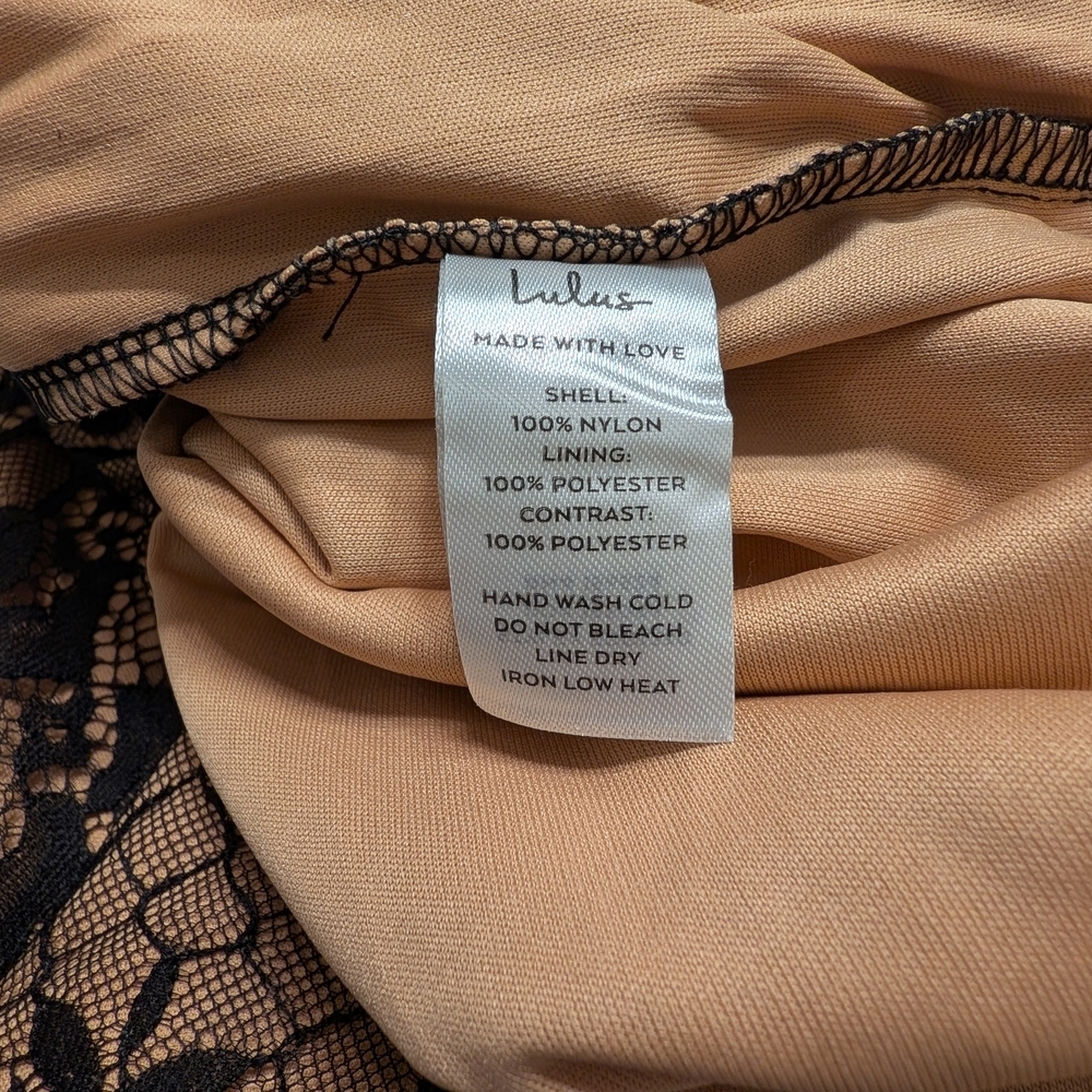 NWT Lulu's Classy Flirtation Black And beige Bustier Maxi Dress Size Small - Picture 16 of 16